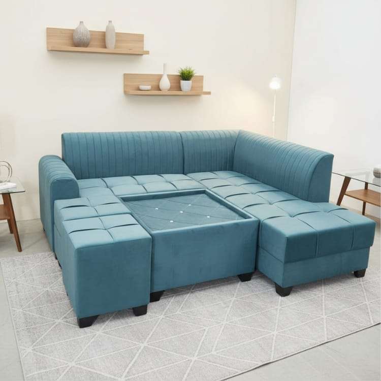 Dark Blue Sofa Set